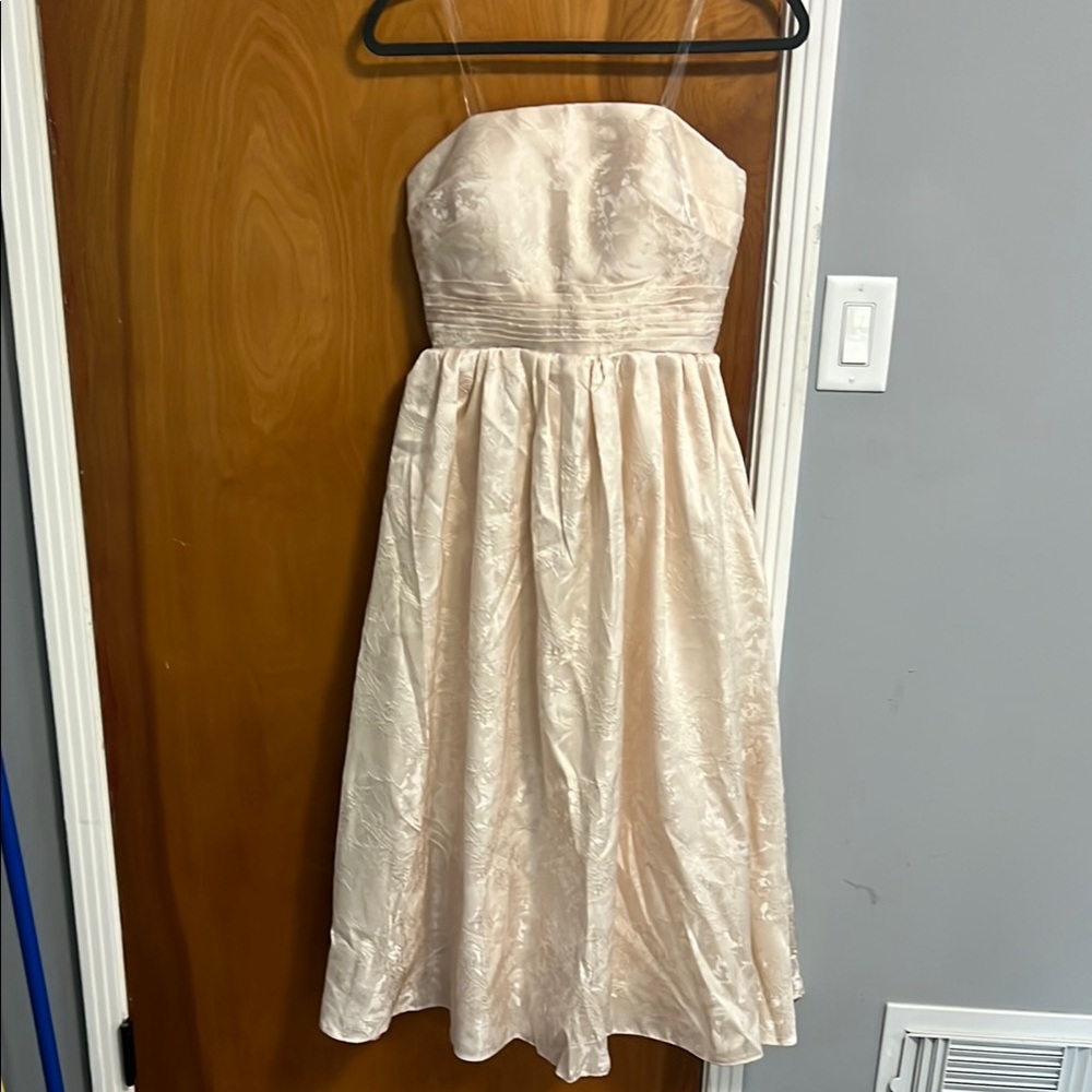 Elegant Strapless Cream Dress